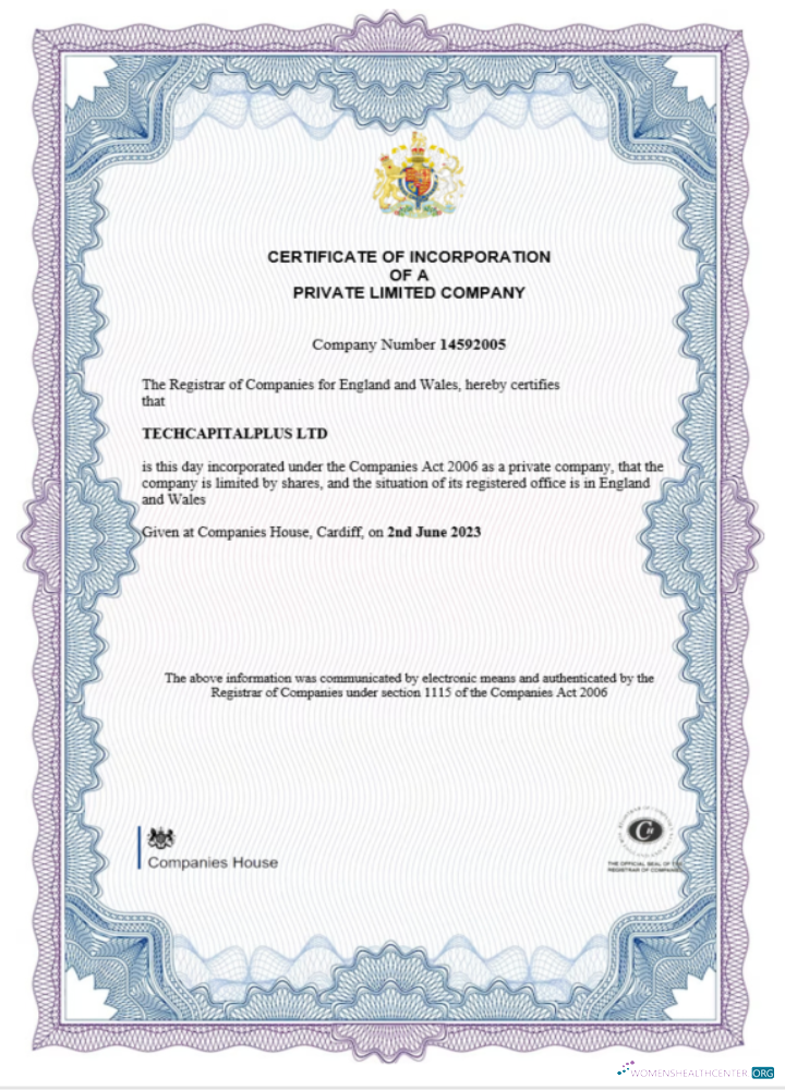 England and Wales certificate of incorporation registration, Word and PDF template version 2